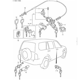 Resim Suzuki Gran Vitara 98-05 Kontak Kilit Seti TAKIMI 