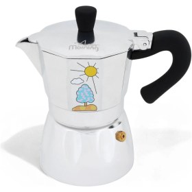 Resim Feyza Design Alüminyum Moka Pot 240 Ml, Desenli, Gümüş Espresso Kahve Makinesi 