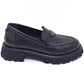Resim ALBİNİ SİYAH DERİ KADIN LOAFER AYAKKABI 