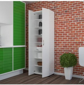 Resim Çok Amaçlı Dolap Mutfak Dolabı Banyo Dolabı Çocuk Odası Dolabı 8 Raflı Dolap Beyaz 