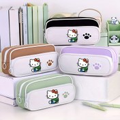 Resim 1 adet Sanrio for hello kitty kalem kutusu - Sevimli çizgi film kedi tasarımı, büyük kapasiteli kırtasiye düzenleyici, dayanıklı polyester, TSA onaylı, ofis malzemeleri ve malzemeleri için ideal, sevimli kalem kutusu 