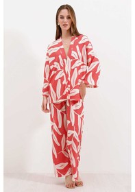 Resim Bigdart Gabria Desenli Kimono Takım Nar Çiçeği 