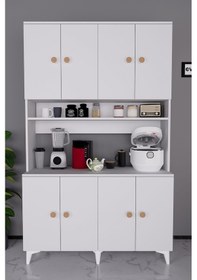 Resim Urla Kahve Köşesi Çok Amaçlı Mutfak Kiler Erzak Dolabı Beyaz Beyaz 