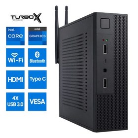 Resim Turbox Mini-65 Intel Core i3 6100 8GB Ram 256GB M.2 NVMe SSD HDMI Type-C WiFi Bluetooth Mini PC 