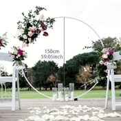 Resim 1 Adet 150,01 cm / 180,01 cm Yuvarlak Plastik Kemer Çerçeve Kiti Parti Toplanma Balon Çiçek ve Çim Sabitleme Standı Doğum Günü Düğün Partisi Arka Plan Dekorasyon Fotoğraf Aksesuarları için Uygun 
