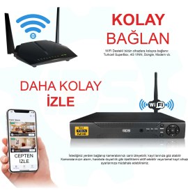 Resim Ids - 8 Kameralı 5 Mp Sony Lensli 1080P Full HD Güvenlik Kamerası Sistemi - Hard Disksiz 