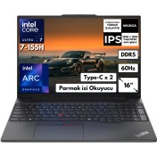 Resim Lenovo ThinkPad E16 G2 21MA002UTXAT56 Ultra7-155H 40 GB 256 GB SSD 16" Wuxga W11H Dizüstü Bilgisayar 
