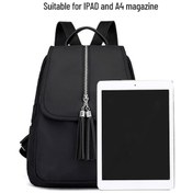 Resim Willowhaven Moda Kadın Sırt Çantası Tatil Alışveriş Su Geçirmez Hırsızlığa Karşı Püskül Tasarım Siyah Siyah 