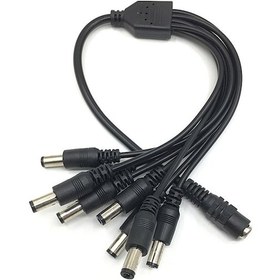 Resim Hangfox 8'li Dc Güç Dağıtım Kablosu 1 Giriş 8 Çıkış Led Ve Kameralar İçin 5.5x2.1mm Bağlantı 