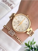 Resim Revello By Grinicci Seri Altın Kaplama Elite . Taşlı 30 Mt Su Geçirmez Bileklik Lady Wristwatch 