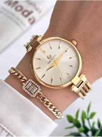Resim Revello By Grinicci Seri Altın Kaplama Elite . Taşlı 30 Mt Su Geçirmez Bileklik Lady Wristwatch 