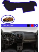 Resim Torpido Koruma Halısı Siyah Kenar Renk Mavi Volkswagen Polo 2001-2009 İle Uyumlu 
