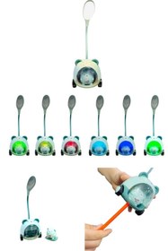 Resim Menuzer Sevimli Ayıcık Çocuk Masa Gece Lambası - Hazneli Kalem Traşlı Kalemlik Masa Lambası 