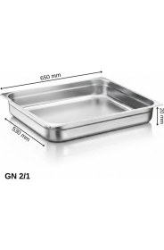 Resim Üret Çelik Üret Standart Gastronom Küvet Gn 2/1 20 mm 5 lt 