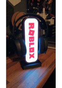 Resim Okpax Roblox Led Işıklı Kulaklık Standı Ve Gece Lambası Beyaz 