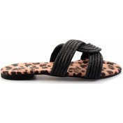 Resim Siyah Leopar Kadın Terlik K04192176087 Siyah 