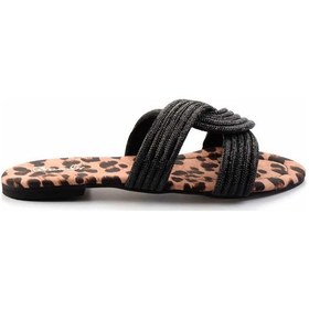Resim Siyah Leopar Kadın Terlik K04192176087 Siyah 