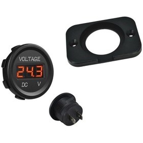 Resim Shuıvan Dijital Voltmetre Akü Voltaj Göstergesi 12v/24v Kırmızı Işık - Çerçeveli-1602 