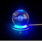 Resim Satürn Gezegen Tasarım Dönen Usb&039li Cam Küre 