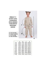 Resim Cantoy Kız Erkek Çocuk Kalın Elyaf Dolgulu Premium Kalite 2.5 Tog Desenli Uyku Tulumu Taş Rengi 