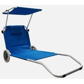 Resim Gölgelikli Tekerlekli Katlanır Taşıma Arabası Şezlong 