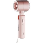 Resim Smart Taşınabilir Mini Turbo El Vantilatörü Seyahat Için USB Type-C Şarj Edilebilir Ultra Sessiz 5 Hız Kademeli 14000 Rpm Ayarlanabilir Başlıklı Soğutucu Fan (Pembe) X6101 