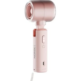 Resim Smart Taşınabilir Mini Turbo El Vantilatörü Seyahat Için USB Type-C Şarj Edilebilir Ultra Sessiz 5 Hız Kademeli 14000 Rpm Ayarlanabilir Başlıklı Soğutucu Fan (Pembe) X6101 