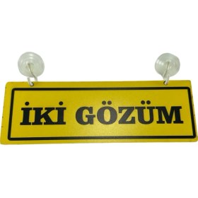 Resim Tky Cam Süsü Yazı ’iki Gözlüm’ Mdf Vantuzlu 