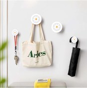 Resim CajuArt Dörtlü Yuvarlak Papatya Çiçek Ev Ofis Hol Duvar Askılık 