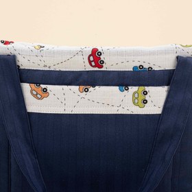 Resim Bebek Bakım Çantası - Lacivert Saten - Renkli Arabalar 