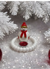 Resim Cottonova Cb02 Dekoratif Kardan Adam Obje, Mum Ve Tepsi Çok Renkli 