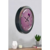 Resim Bahat Salon Ofis Duvar Saati Gri Metal Çerçeve 36 cm 
