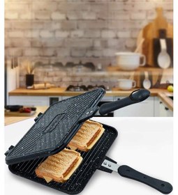 Resim Döküm Granit Teflon Ocak Üstü Tost Makinası - El Tostu 