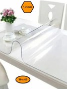 Resim 1,2 Mm Pvc Masa Örtüsü, Şeffaf Masa Kaplaması, 90x60 