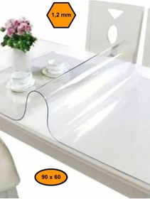 Resim 1,2 Mm Pvc Masa Örtüsü, Şeffaf Masa Kaplaması, 90x60 