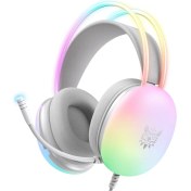 Resim Mystique Onikuma Oyun Kulaklığı Rgb Dinamik Aydınlatma ile Kablolu Kulaklı Kulak Seti Pc Beyaz Için Gürültü Engelli Mikrofon ile (Yurt Dışından) 