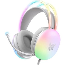 Resim Mystique Onikuma Oyun Kulaklığı Rgb Dinamik Aydınlatma ile Kablolu Kulaklı Kulak Seti Pc Beyaz Için Gürültü Engelli Mikrofon ile (Yurt Dışından) 