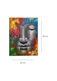 Resim Renkli Lotus Ve Buda Yüzü Modern Tuval Tablo-119 
