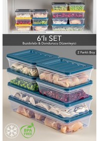 Resim Meleni Home Buzdolabı Mikrodalga Saklama Kabı 6'Lı Petrol 2 x (1170 ML) 4 x (600 ML) Petrol 