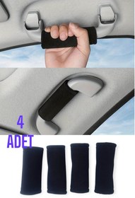 Resim KYLE XM Siyah 4 Adet Araç içi Tutunma Kolu Kılıfı Şık Tasarım Oto Aksesuar Polar Kumaş Çırtlı 