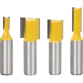 Resim Sones 4 Adet/takım Ahşap İşleme Gravür Çift Taraflı Düz Bıçak Kesme Makinesi 1/2 Freze Kesici Kafa 