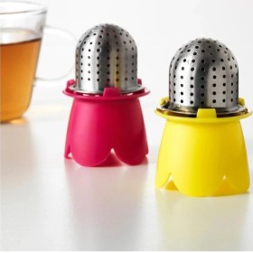 Resim Vagrat Çay Süzgeci - 2 Adet - Açık Kırmızı ve Sarı 