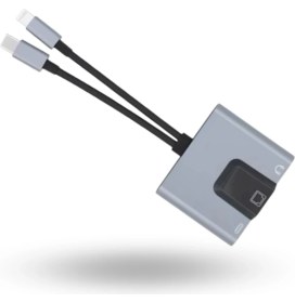 Resim Büro Ev Ofis Cihazları Için Ios-Usbc 3hub Aux Ethernet Çevirici 