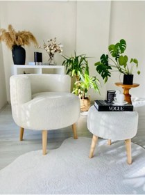 Resim YAPKAR Çay Seti Tekli Koltuk Berjer Ve Puf Takımı (salon, Balkon, Ofis) 2 Li Takım 