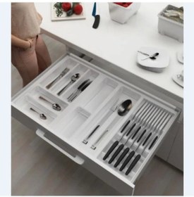 Resim Mutfak, Modüler Bıçaklıklı Kaşıklık Seti, Beyaz, 74 x 48 cm (Enden-Boydan 3,5 cm Kesilebilir) 