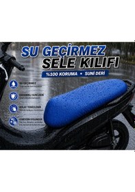 Resim Asya As 150 T1 Motosiklet Sele Kılıfı Su Geçirmez Sele Koruma Mavi 