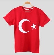 Resim Eko Seri Ay Yıldız Türkiye Tshirt - 29 Ekim Cumhuriyet Bayramı Ti Kırmızı 
