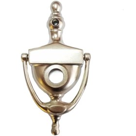 Resim OKÇUKARDEŞLERYAPIMARKET Kapı Tak Tak Çelik Kapı Tokmağı Saten Gri + Kapı Dürbünü + Pul 