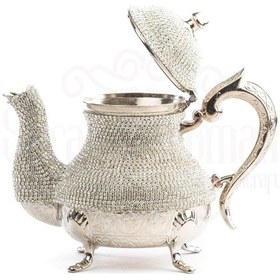 Resim Swarovski Taşlı Dekoratif Demlik Sefa Gümüş 