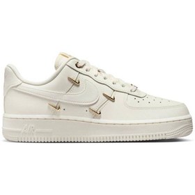 Resim Nike Air Force 1 '07 '' Premium Gold Swooshes'' Kadın Spor Ayakkabı 